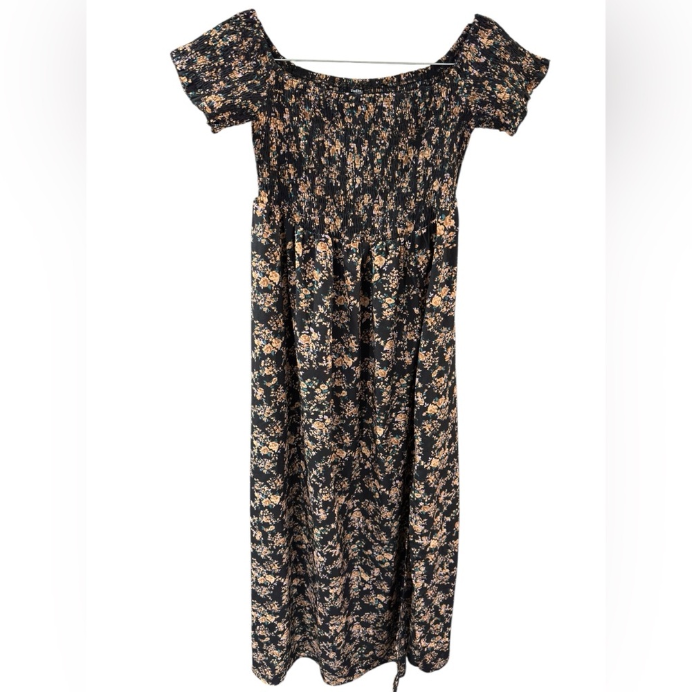 SHEIN Black Floral Maxi Dress